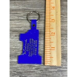 Vintage Mr Goodwrench Gibson Chevrolet Geo Number 1 Blue Plastic Keychain Ohio